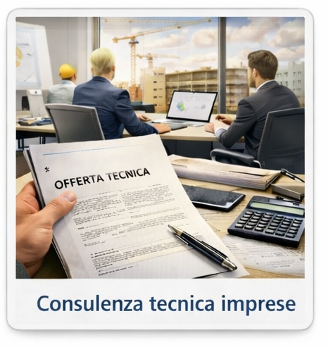 Consulenza tecnica alle imprese per redazione offerte tecniche su gare di appalto opere pubbliche e private